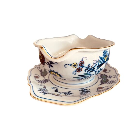 Blue Danube Mascot Japan Gravy Boat With Underplate Sauce Dish NA-1010 - Picture 6 of 12